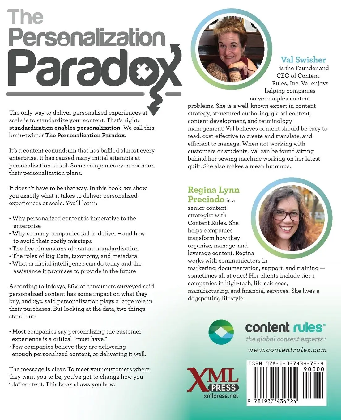 Rückseite: 9781937434724 | The Personalization Paradox | Val Swisher (u. a.) | Taschenbuch | 2021