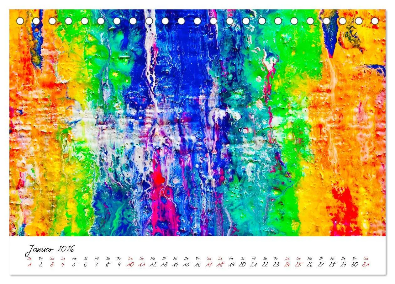 Bild: 9783457534724 | Abstrakte Regenbogen (Tischkalender 2026 DIN A5 quer), CALVENDO...