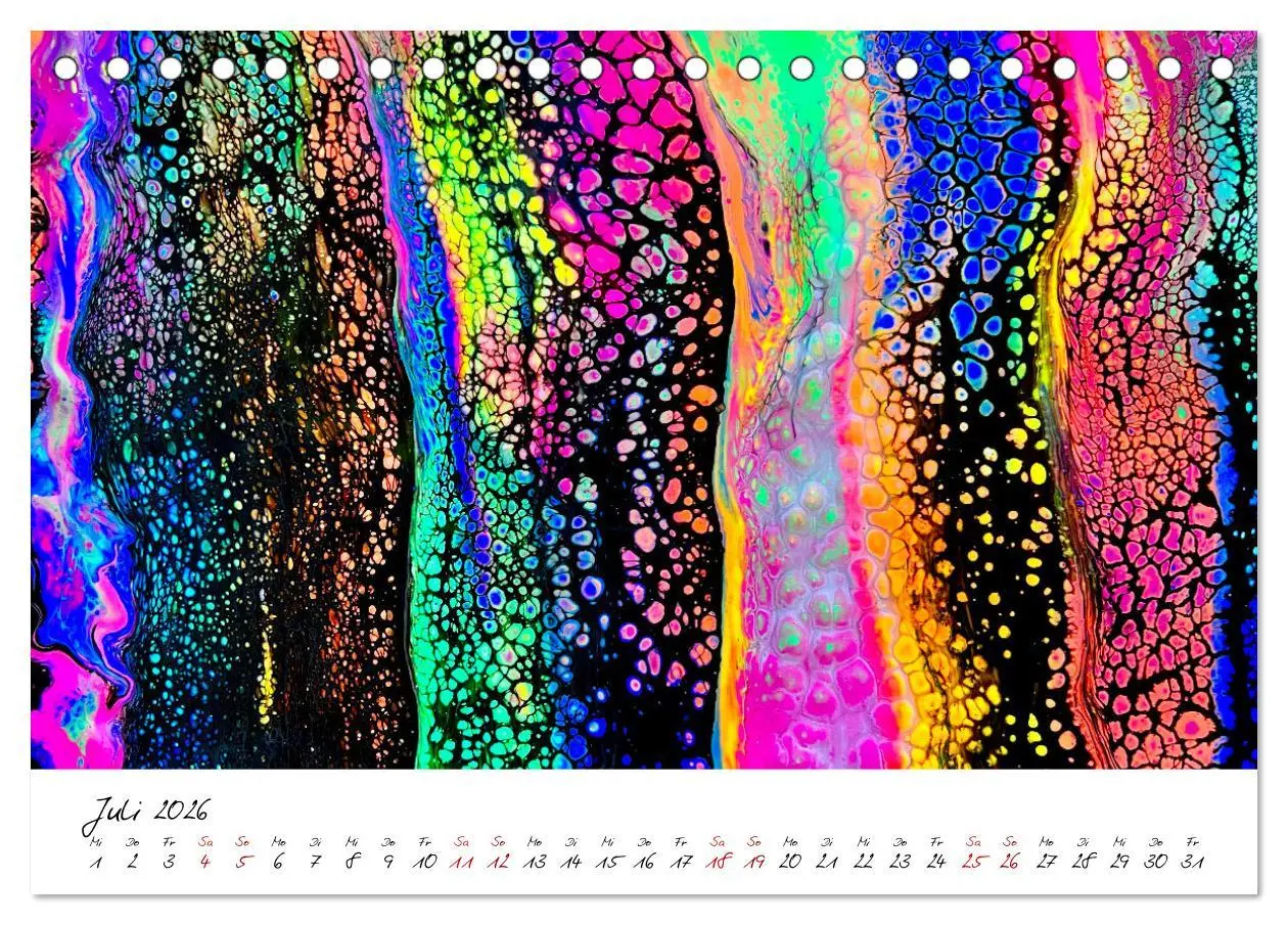 Bild: 9783457534724 | Abstrakte Regenbogen (Tischkalender 2026 DIN A5 quer), CALVENDO...