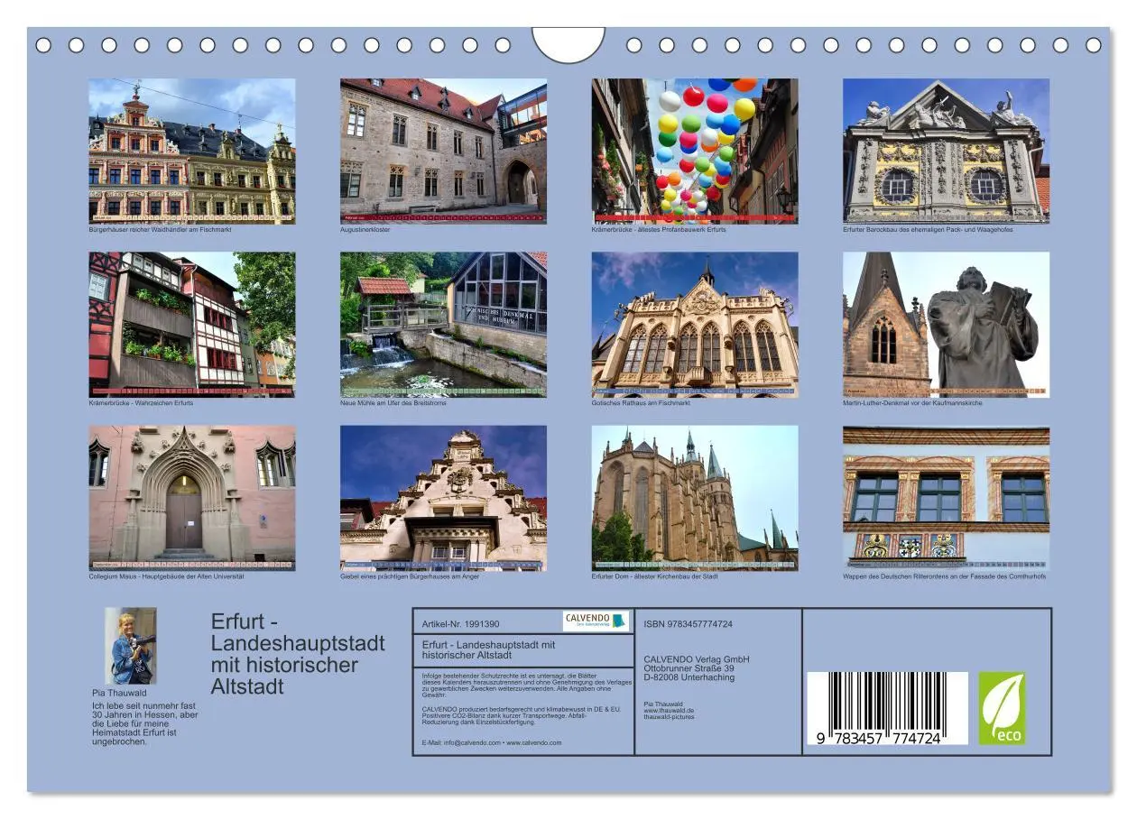 Bild: 9783457774724 | Erfurt - Landeshauptstadt mit historischer Altstadt (Wandkalender...
