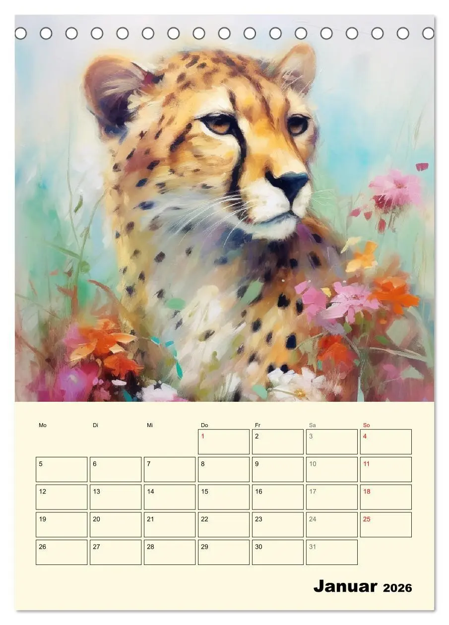 Bild: 9783516314724 | Raubkatzen. Zauberhafte Aquarelle (Tischkalender 2026 DIN A5 hoch),...
