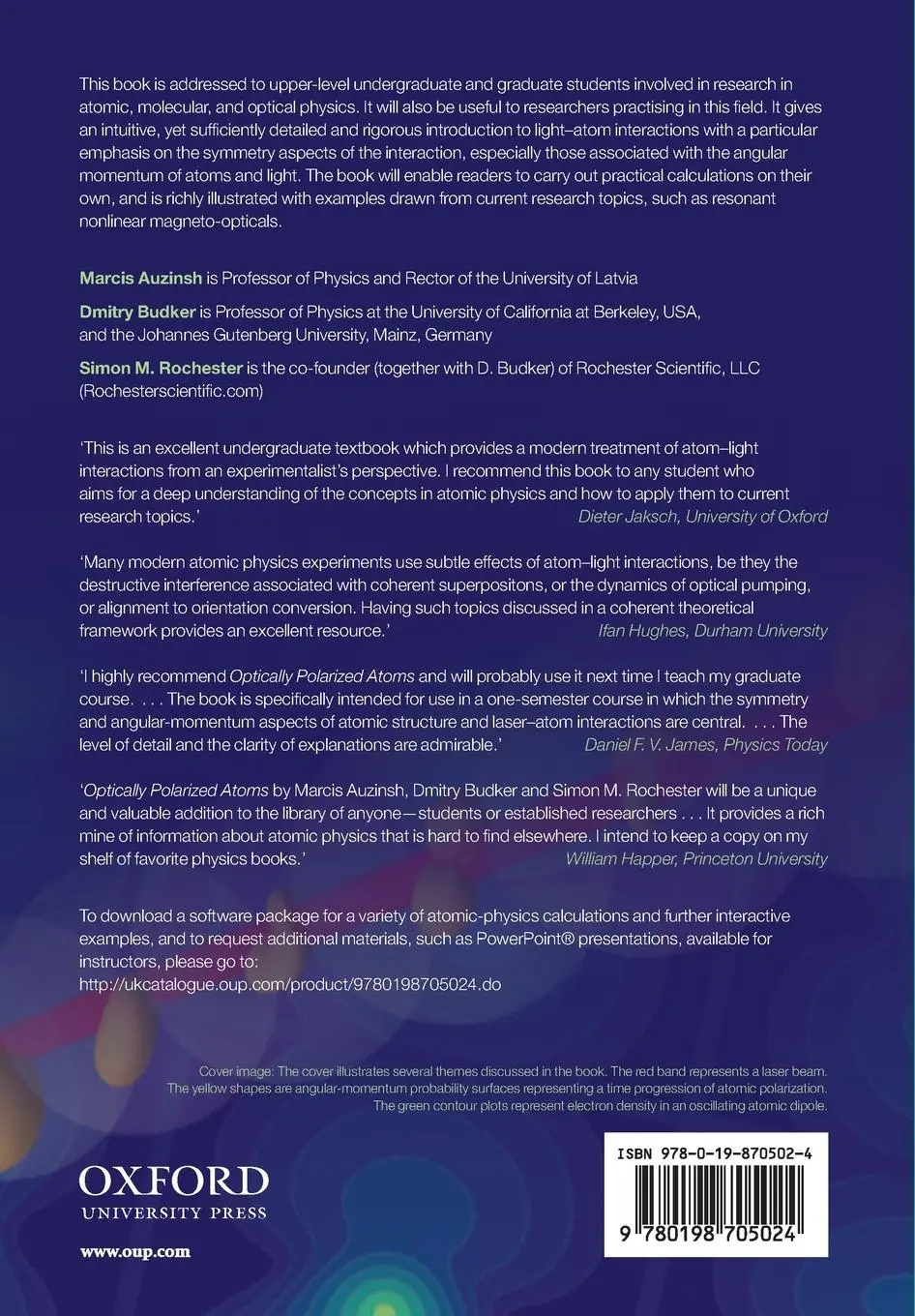 Rückseite: 9780198705024 | Optically Polarized Atoms | Understanding Light-Atom Interactions