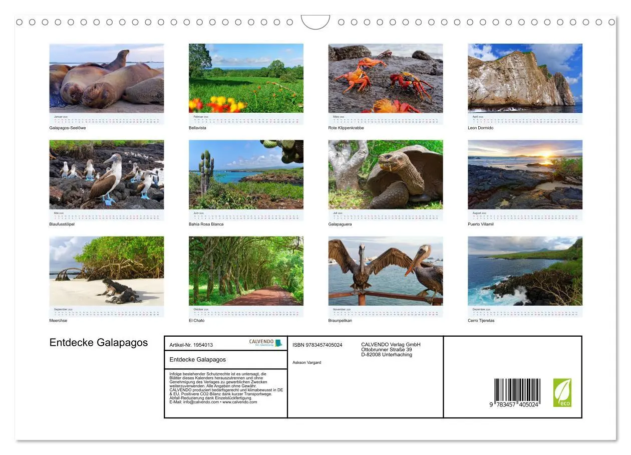 Bild: 9783457405024 | Entdecke Galapagos (Wandkalender 2026 DIN A3 quer), CALVENDO...