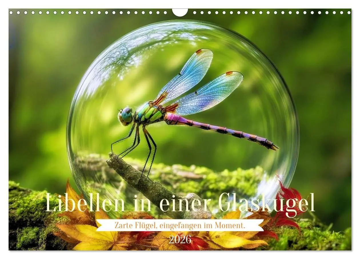 Cover: 9783516665024 | Libellen in einer Glaskugel (Wandkalender 2026 DIN A3 quer),...