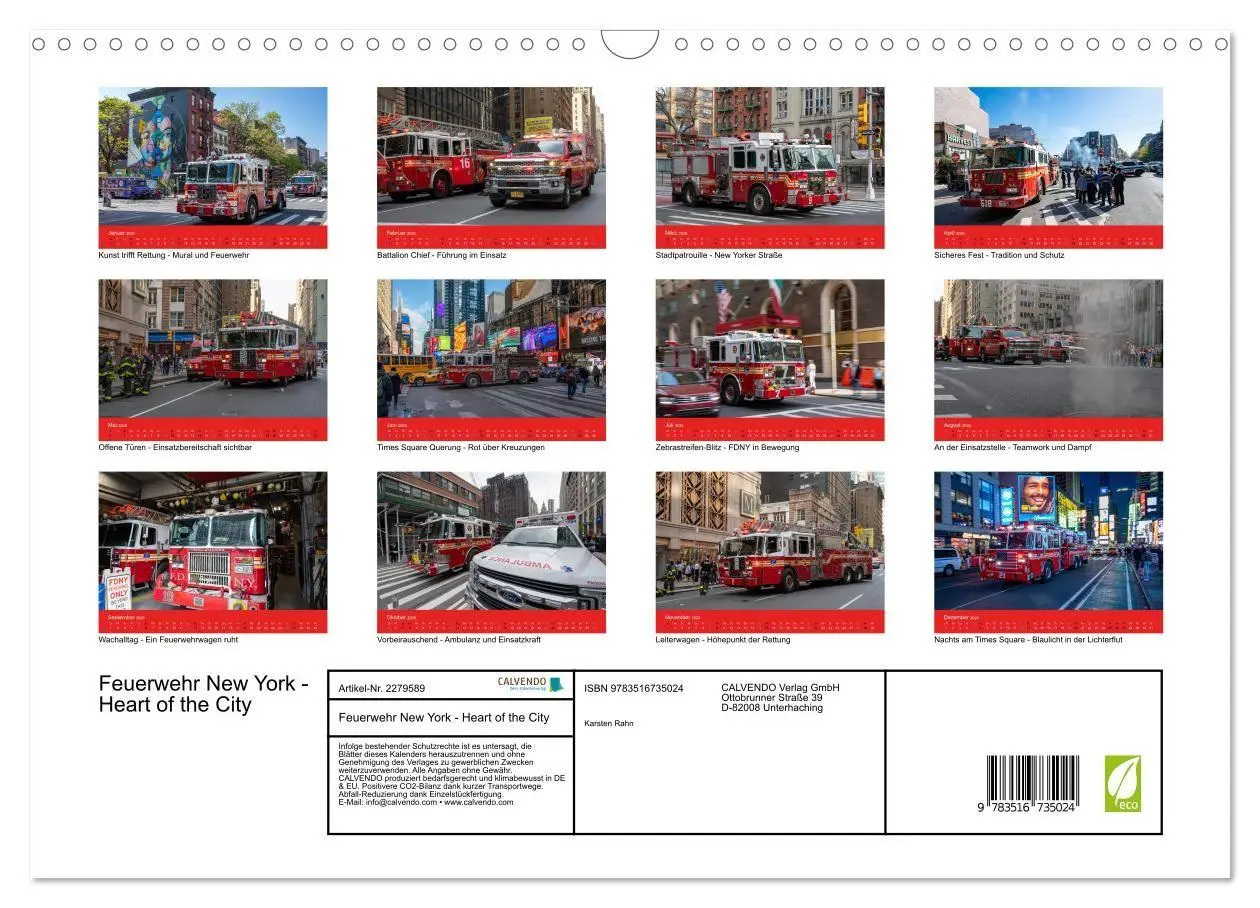 Bild: 9783516735024 | Feuerwehr New York - Heart of the City (Wandkalender 2026 DIN A3...