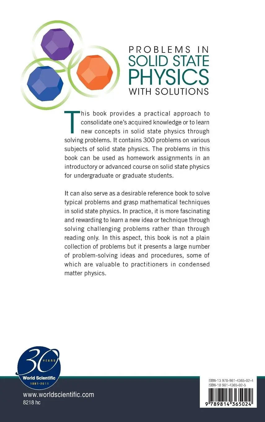 Rückseite: 9789814365024 | PROBLEMS IN SOLID STATE PHYSICS WITH SOLUTIONS | Han Fuxiang | Buch