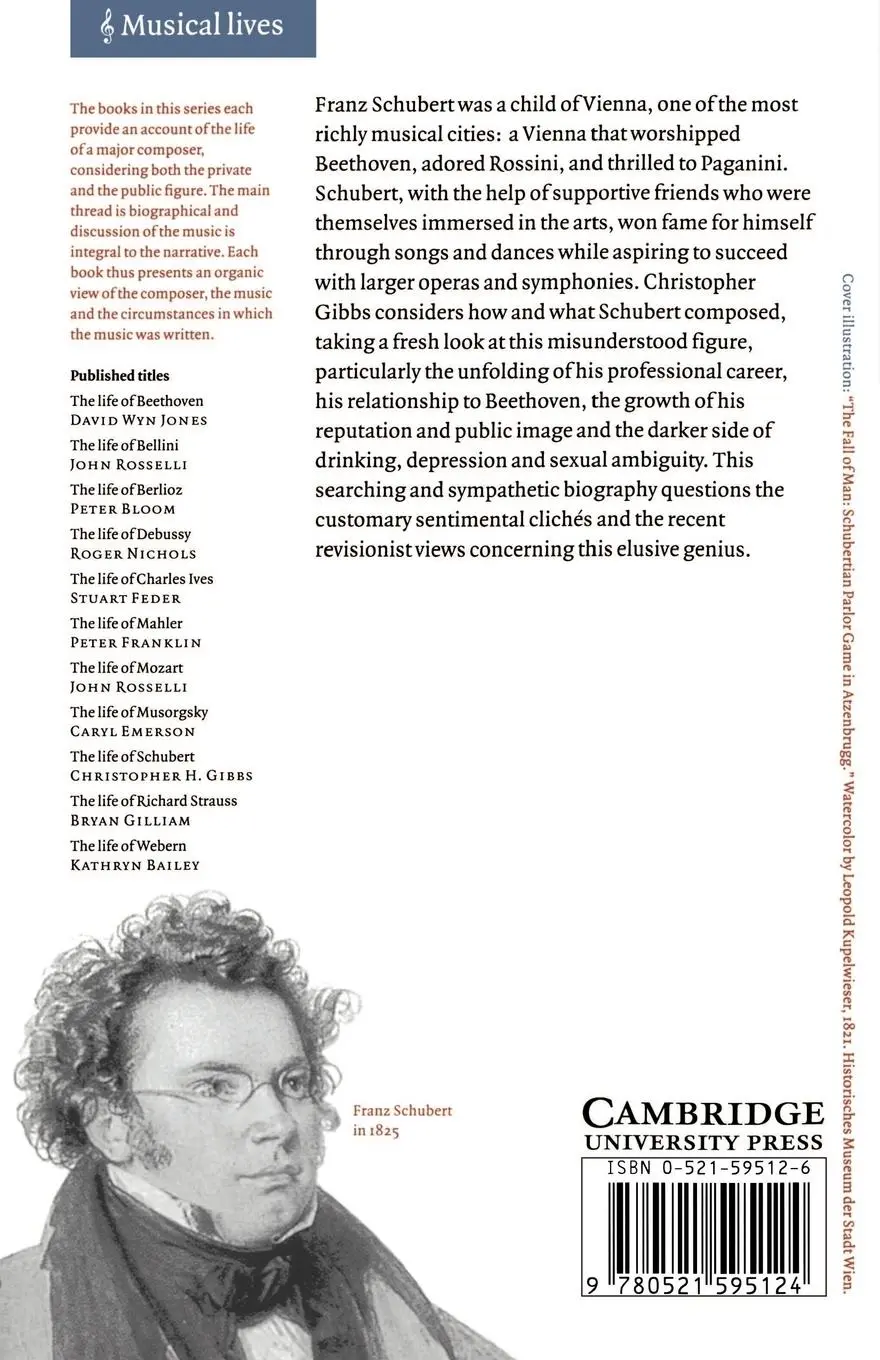 Rückseite: 9780521595124 | The Life of Schubert | Christopher Howard Gibbs | Taschenbuch | Buch