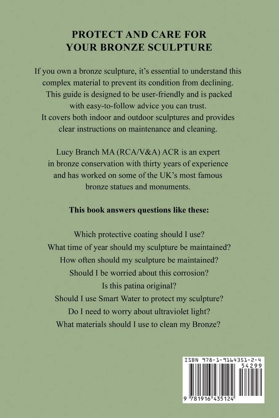 Rückseite: 9781916435124 | Wax On Wax Off | How To Care For Bronze Sculpture | Lucy Branch | Buch