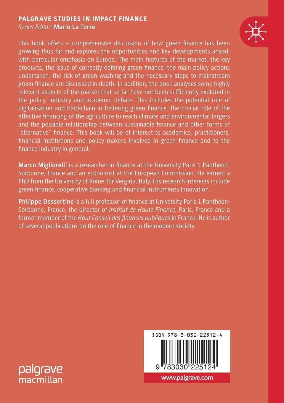 Rückseite: 9783030225124 | The Rise of Green Finance in Europe | Philippe Dessertine (u. a.) | xx