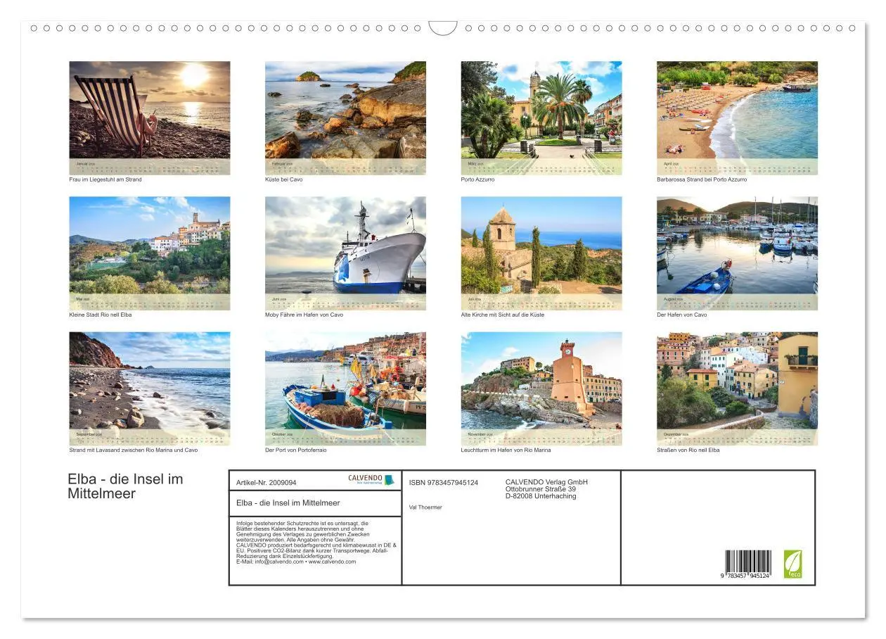Bild: 9783457945124 | Elba - die Insel im Mittelmeer (Wandkalender 2026 DIN A2 quer),...