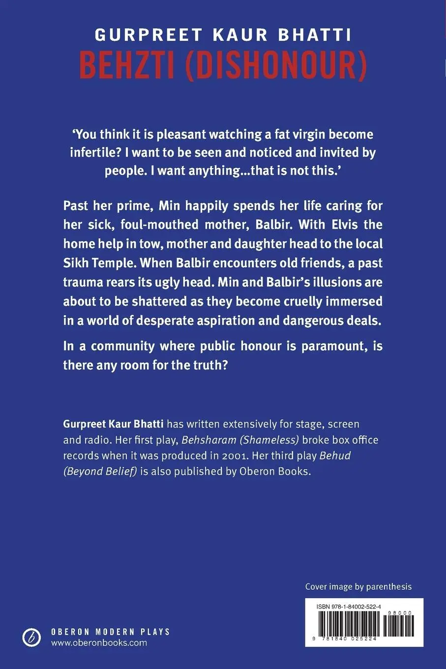 Rückseite: 9781840025224 | Behzti (Dishonour) | Gurpreet Kaur Bhatti | Taschenbuch | Englisch