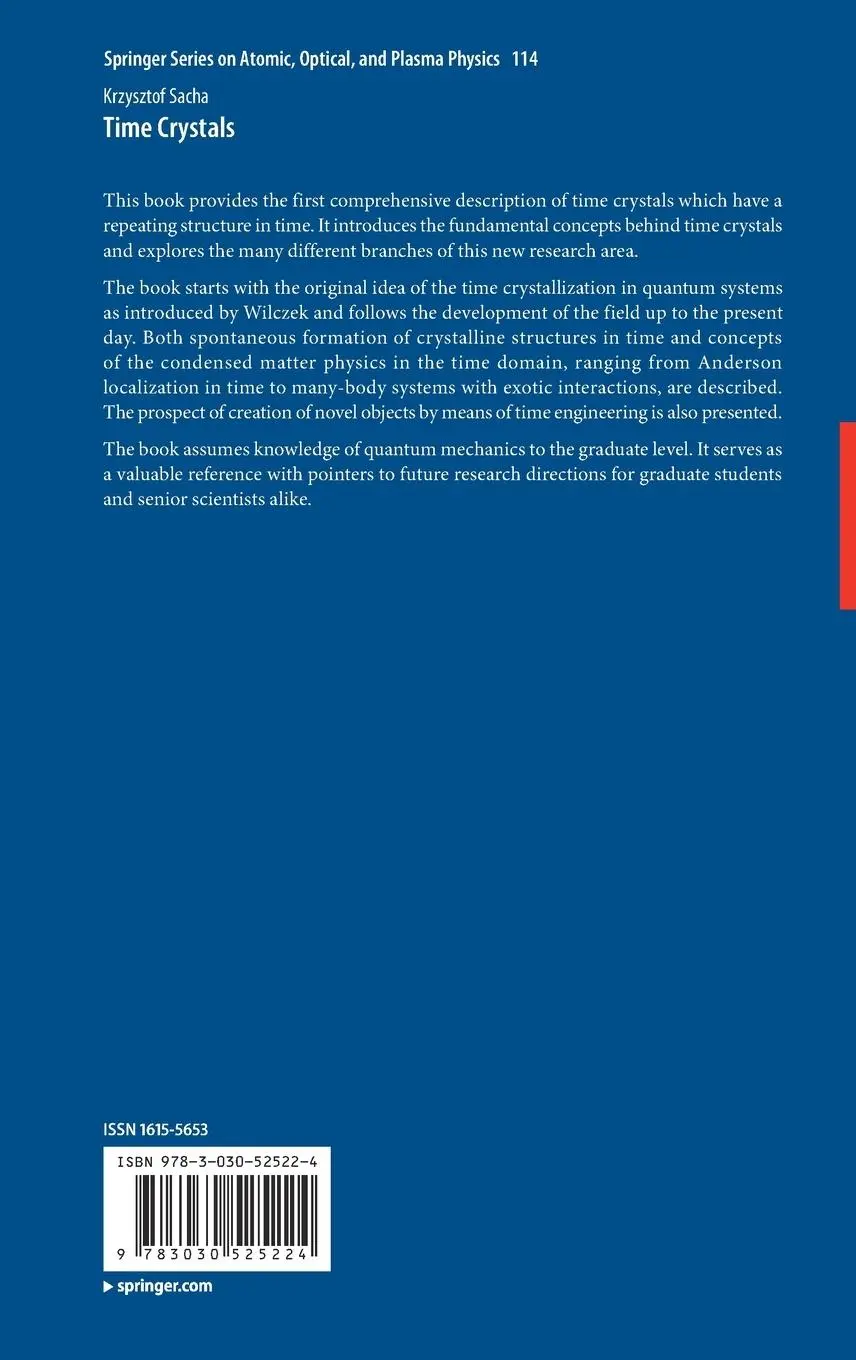 Rückseite: 9783030525224 | Time Crystals | Krzysztof Sacha | Buch | xiii | Englisch | 2020