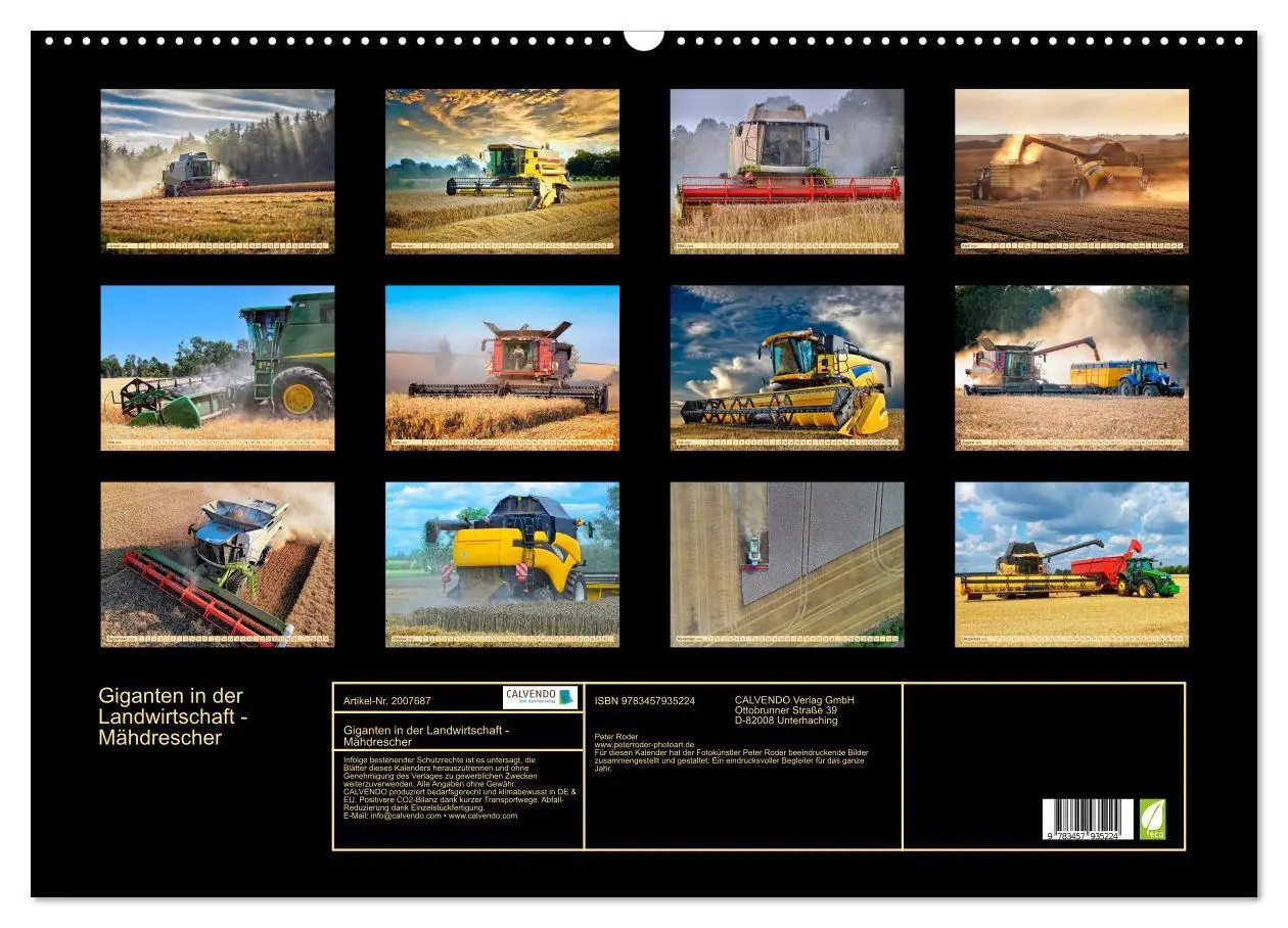 Bild: 9783457935224 | Giganten in der Landwirtschaft - Mähdrescher (Wandkalender 2026 DIN...