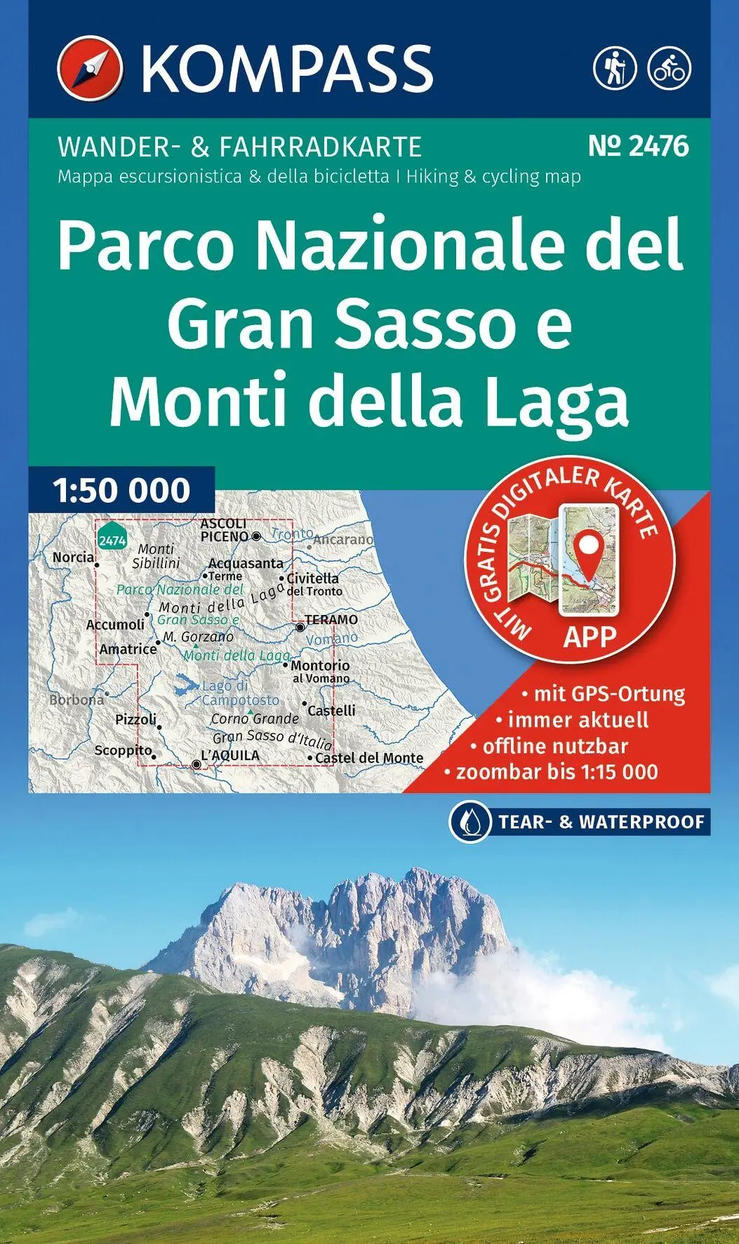 Cover: 9783991545224 | KOMPASS Wanderkarte 2476 Parco Nazionale del Gran Sasso e Monti...