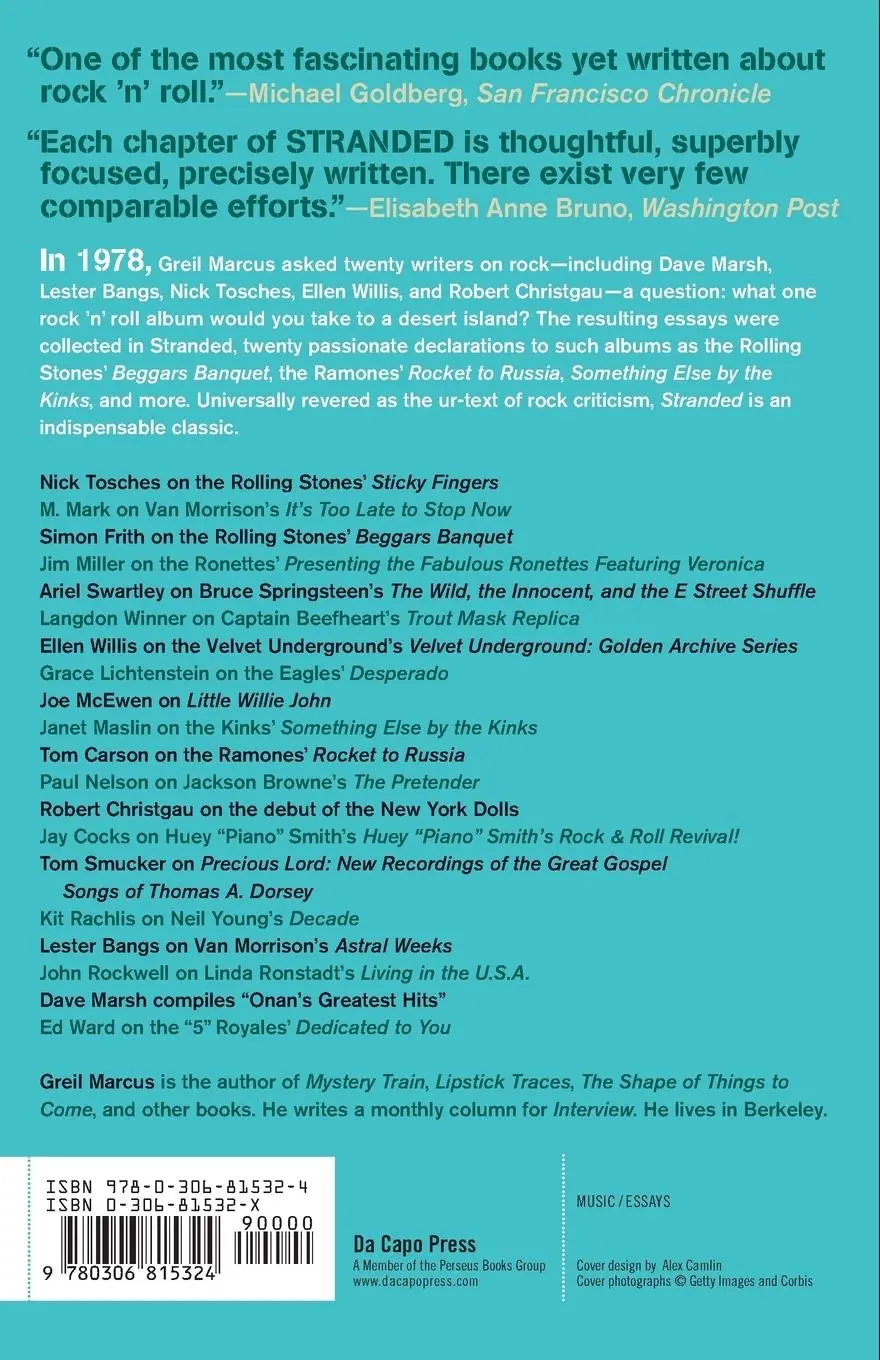 Rückseite: 9780306815324 | Stranded | Rock and Roll for a Desert Island | Greil Marcus | Buch