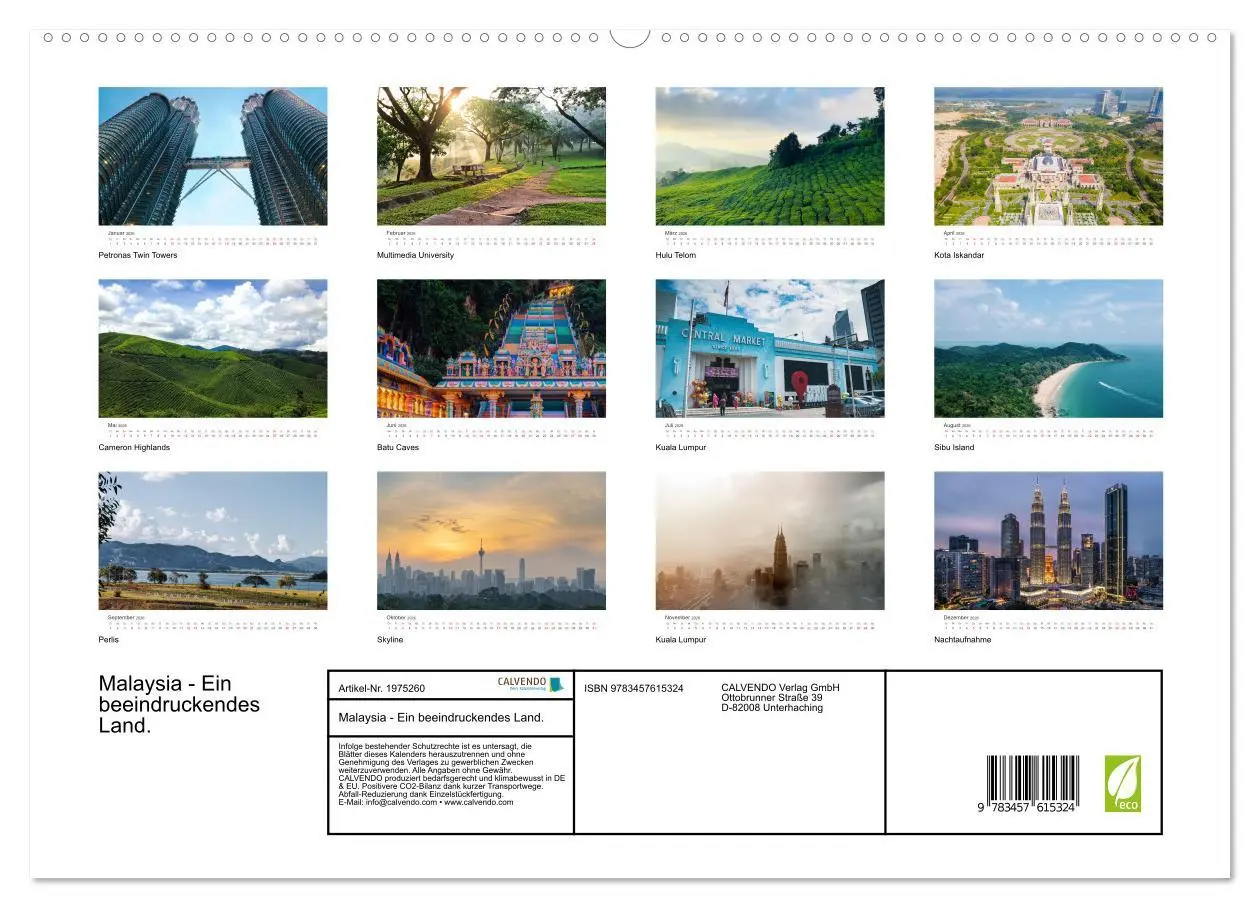 Bild: 9783457615324 | Malaysia - Ein beeindruckendes Land. (Wandkalender 2026 DIN A2...