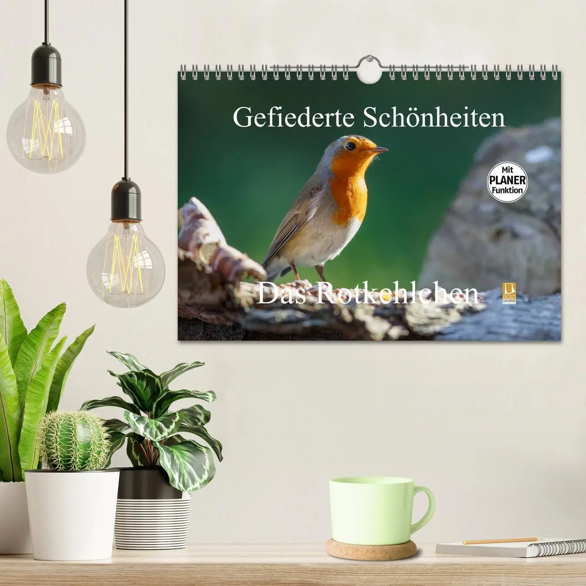 Bild: 9783516015324 | Gefiederte Schönheiten - Das Rotkehlchen / Planer (Wandkalender...