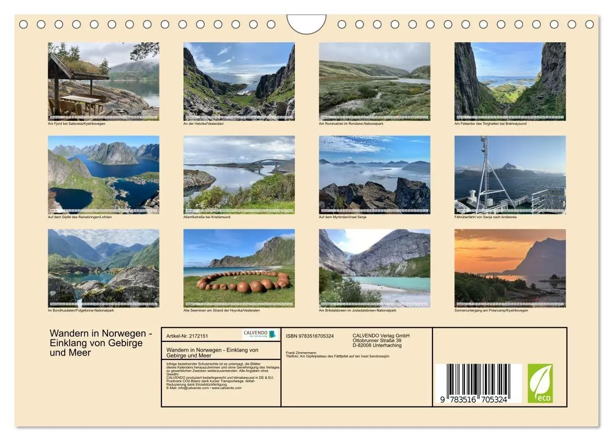 Bild: 9783516705324 | Wandern in Norwegen - Einklang von Gebirge und Meer (Wandkalender...