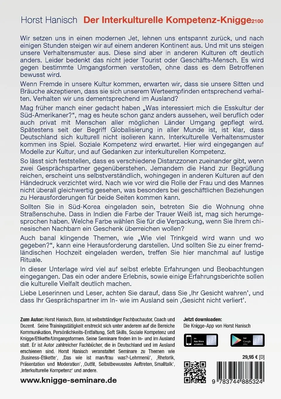 Rückseite: 9783744885324 | Der Interkulturelle Kompetenz-Knigge 2100 | Horst Hanisch | Buch