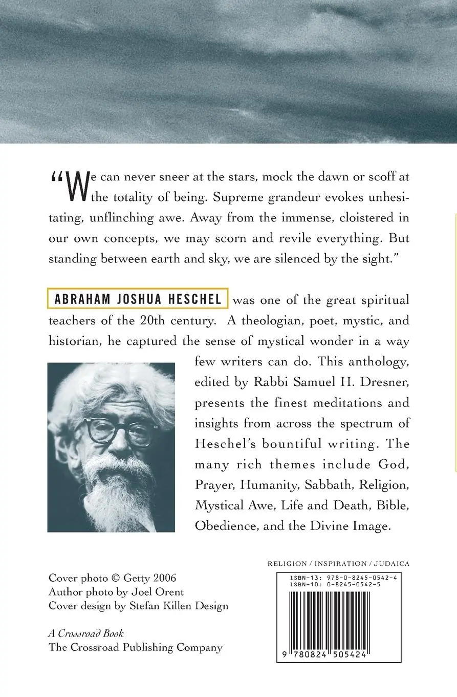 Rückseite: 9780824505424 | I Asked for Wonder | A Spiritual Anthology | Abraham Joshua Heschel