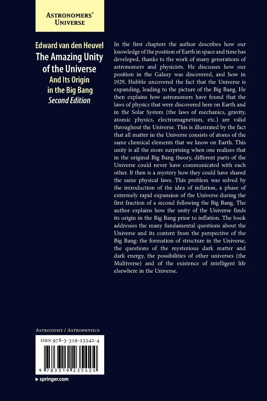Rückseite: 9783319235424 | The Amazing Unity of the Universe | And Its Origin in the Big Bang | x