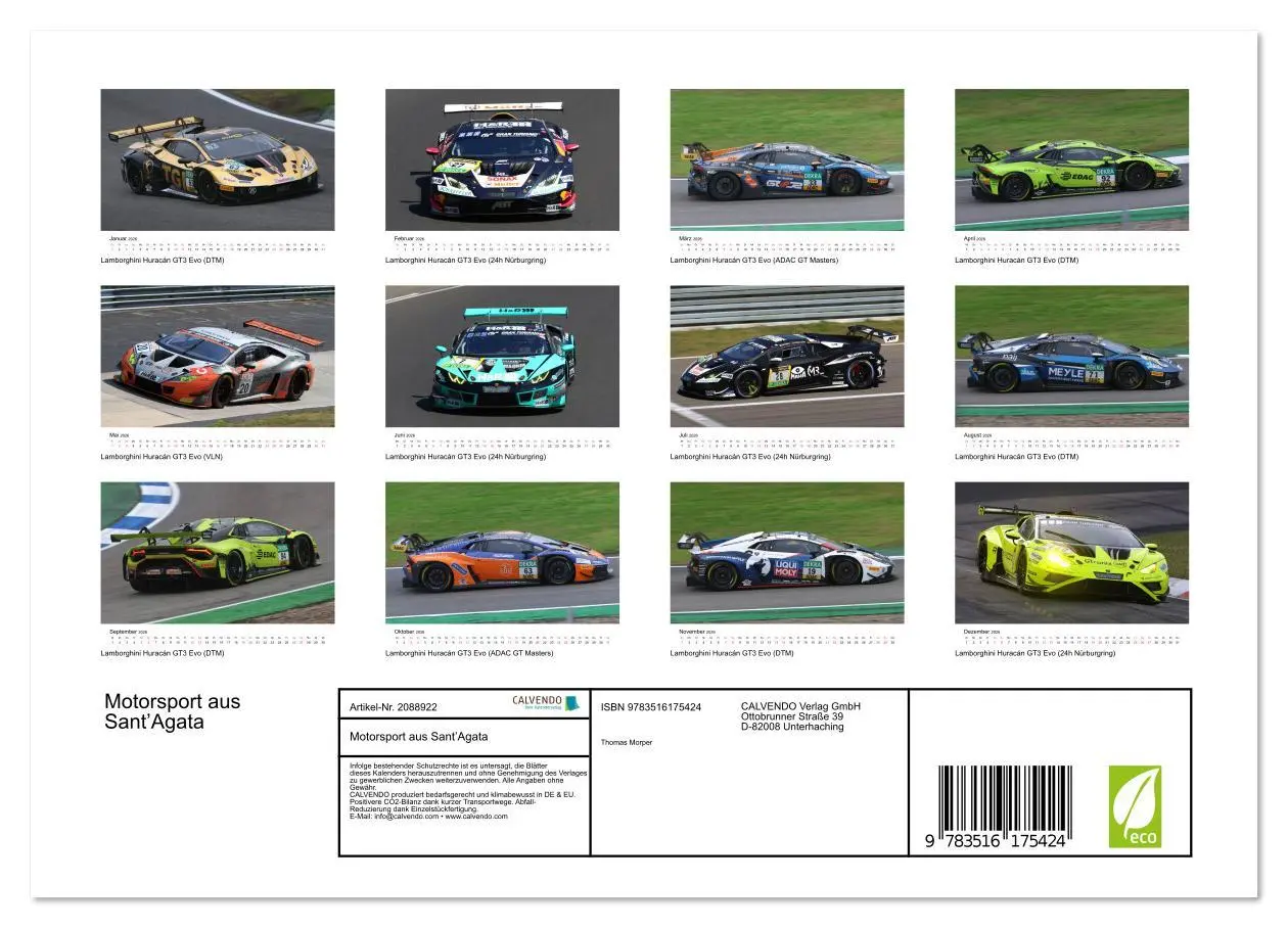 Bild: 9783516175424 | Motorsport aus Sant'Agata (Wandkalender 2026 DIN A4 quer), CALVENDO...