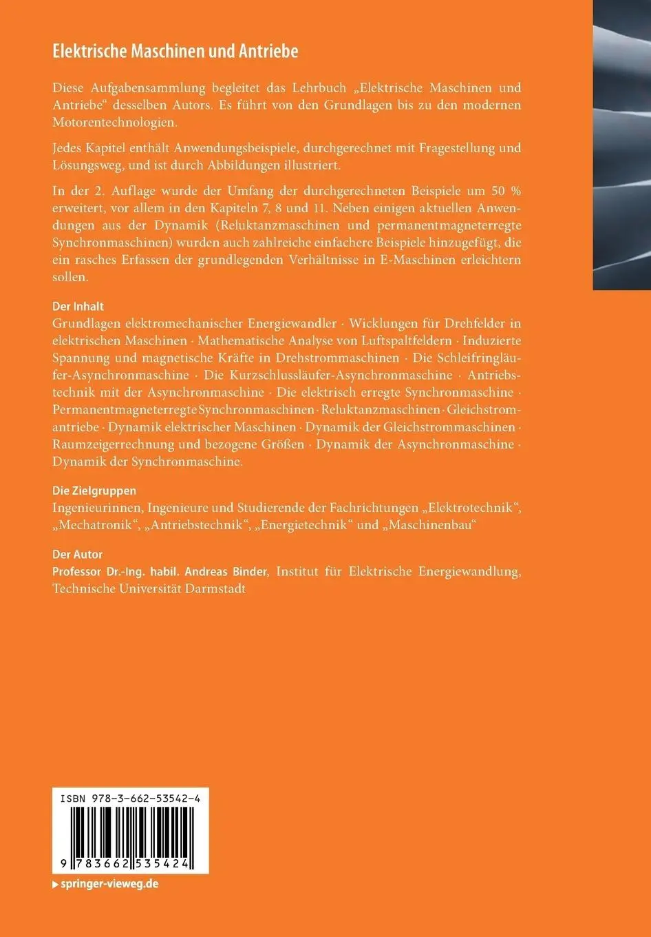 Rückseite: 9783662535424 | Elektrische Maschinen und Antriebe | Andreas Binder | Taschenbuch | xx