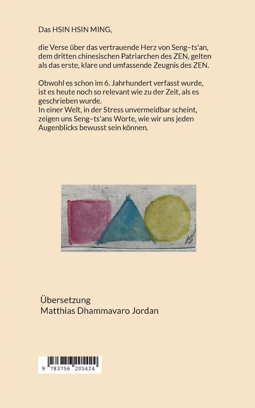 Rückseite: 9783756205424 | Hsin-hsin Ming | Verse über das vertrauende Herz | Jordan (u. a.)