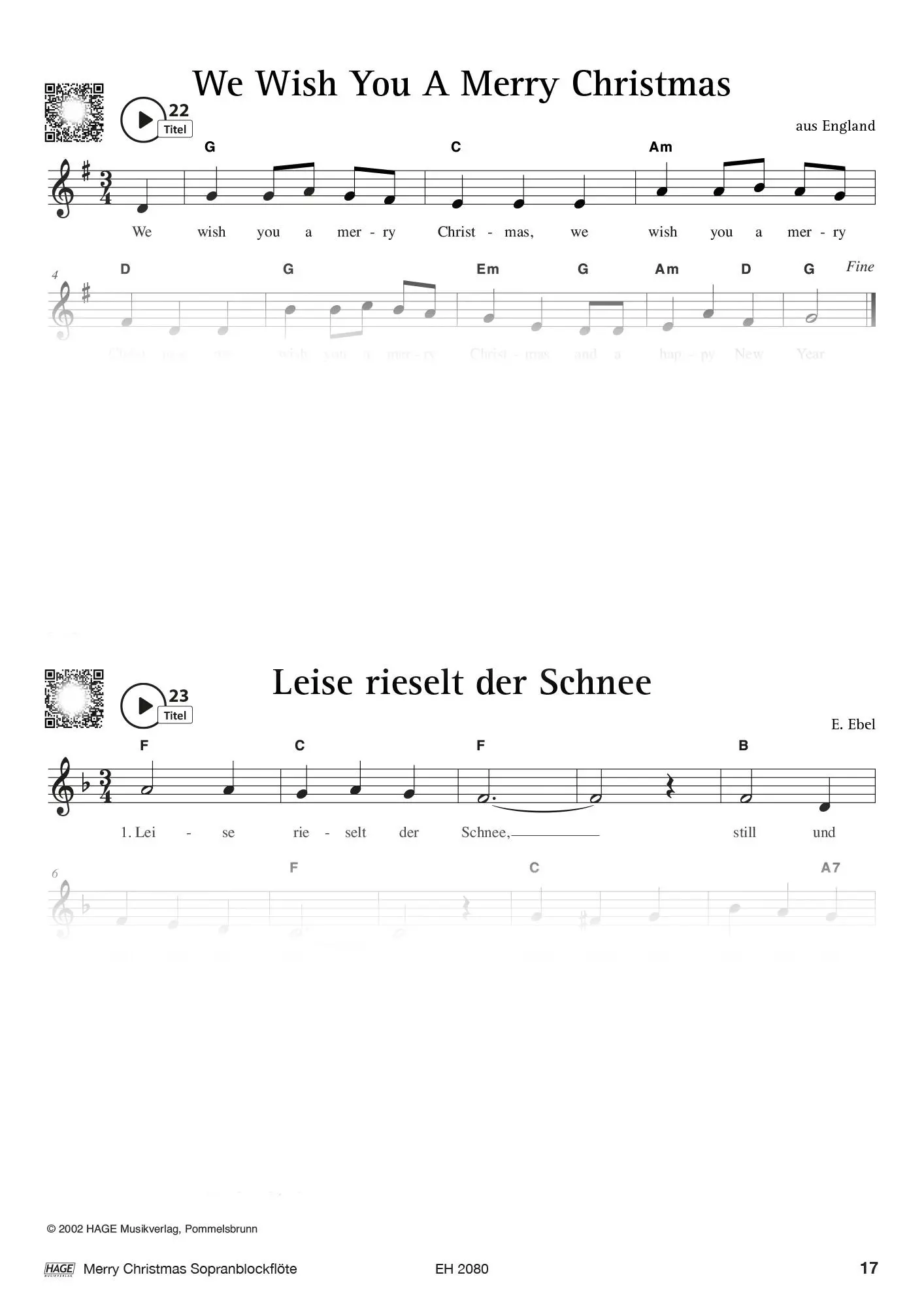 Bild: 9783866265424 | Merry Christmas für Blockflöte | Hage Musikverlag GmbH &amp; Co. KG | Buch