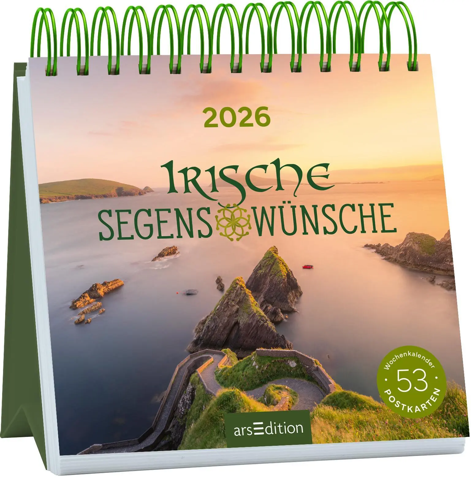 Cover: 4014489135524 | Postkartenkalender Irische Segenswünsche 2026 | Kalender | 108 S.