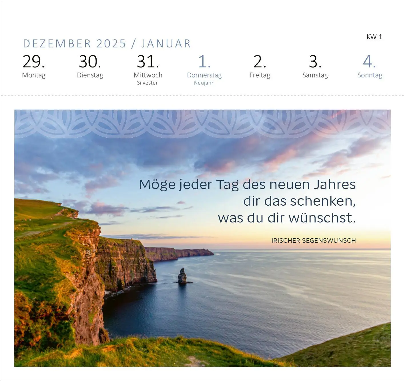 Bild: 4014489135524 | Postkartenkalender Irische Segenswünsche 2026 | Kalender | 108 S.