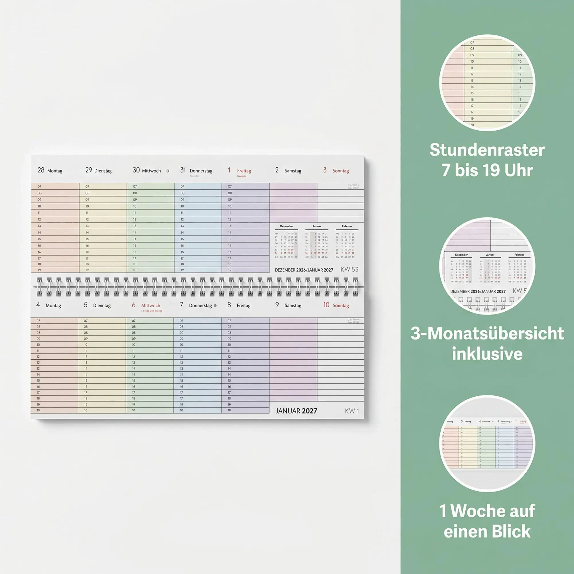Bild: 4069095015524 | Tischquerkalender Farbenfroh 2027 | Neumann Verlage GmbH &amp; Co KG