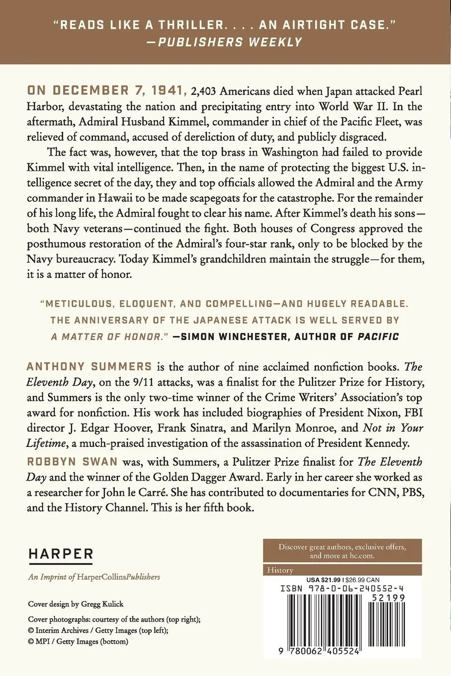 Rückseite: 9780062405524 | Matter of Honor, A | Anthony Summers | Taschenbuch | Englisch | 2020