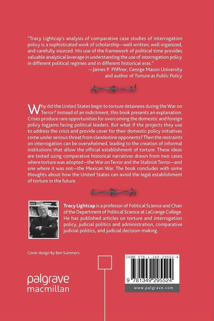 Rückseite: 9781349295524 | The Politics of Torture | T. Lightcap | Taschenbuch | xi | Englisch