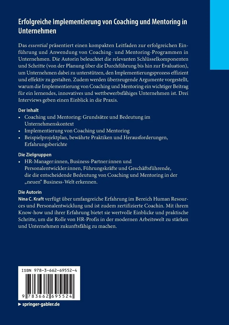 Rückseite: 9783662695524 | Erfolgreiche Implementierung von Coaching und Mentoring in Unternehmen