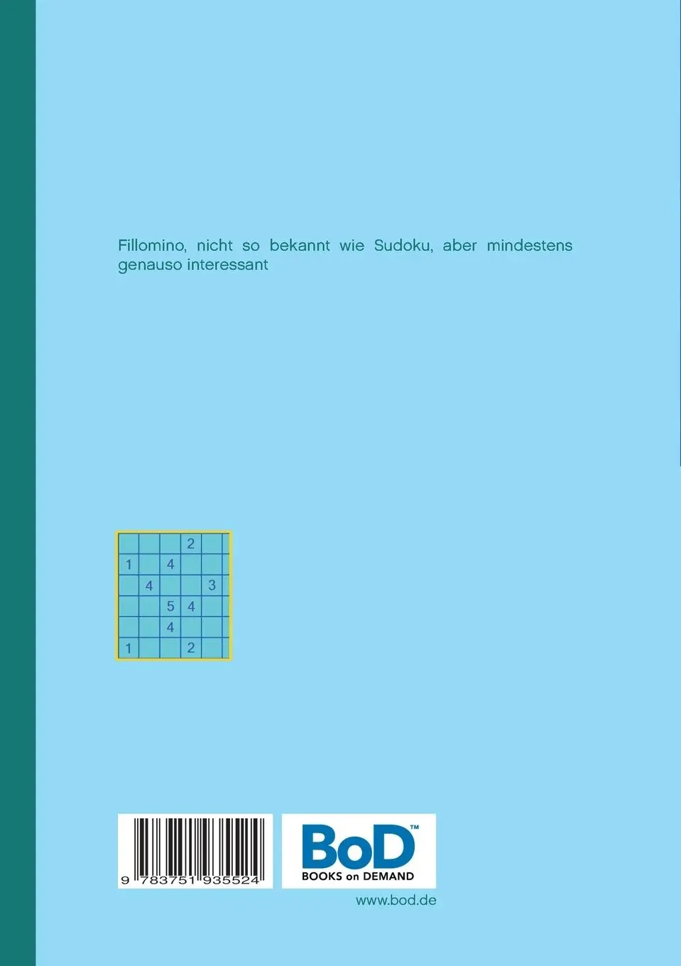 Rückseite: 9783751935524 | FILLOMINO 2 | 102 neue Rätsel | Felix Beukemann | Taschenbuch | 28 S.