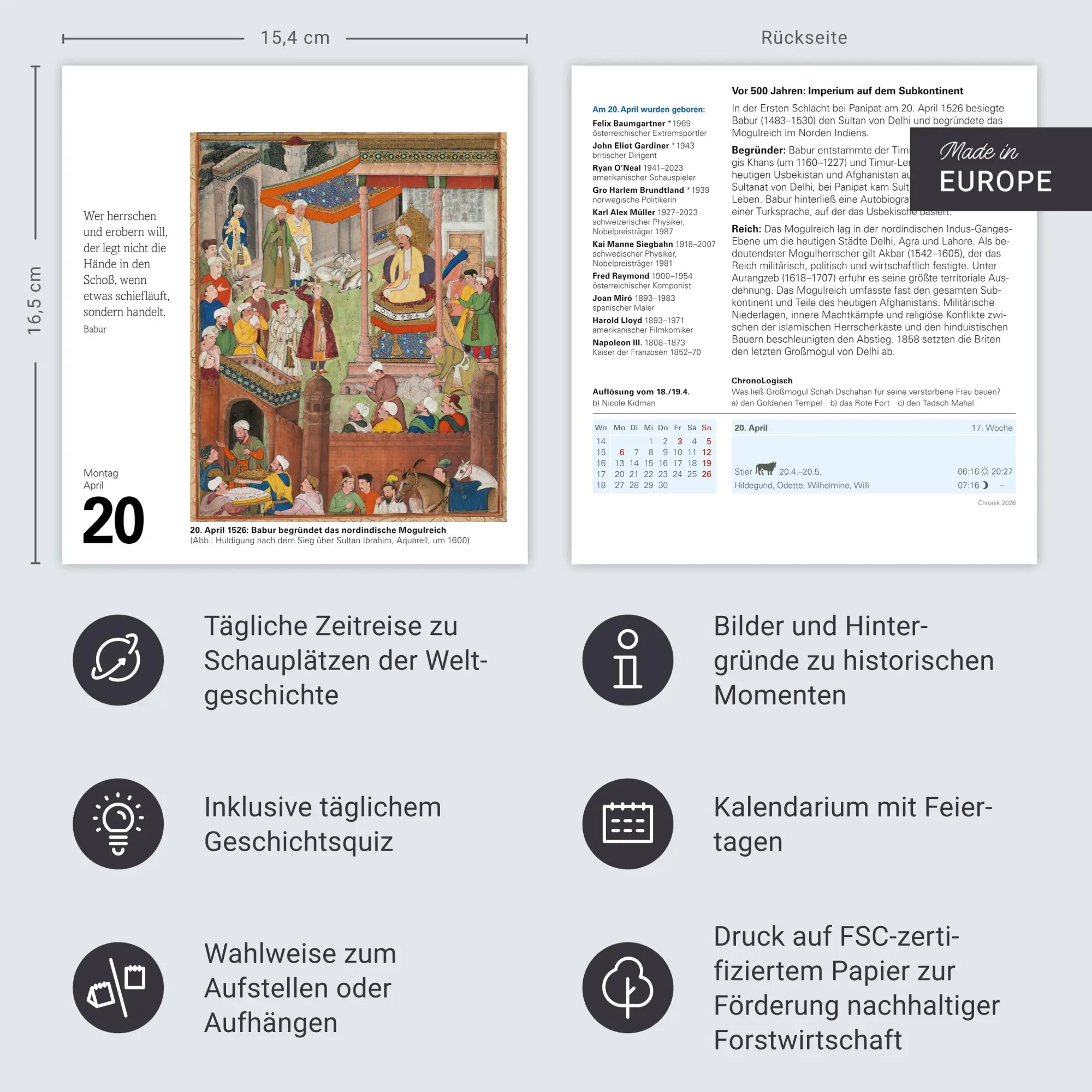 Bild: 9783840035524 | Chronik Tagesabreißkalender 2026 - Kulturkalender - Personen,...