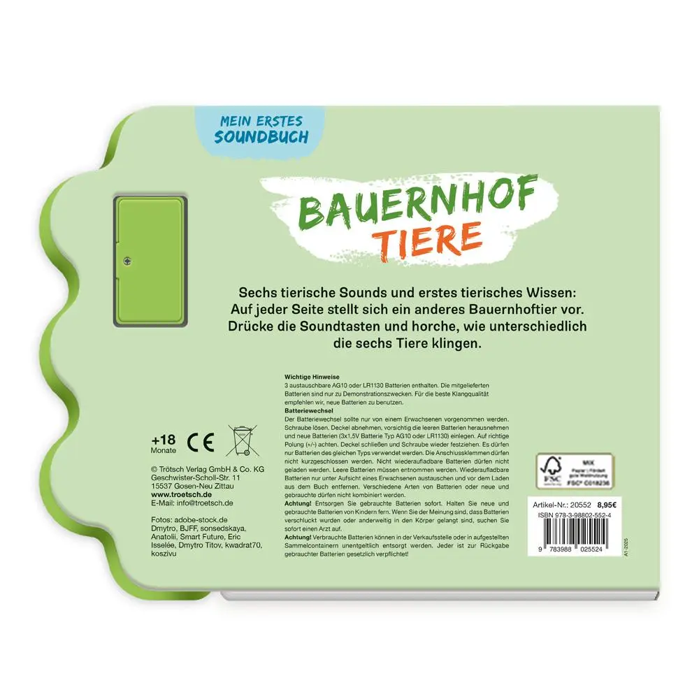 Bild: 9783988025524 | TRÖTSCH - Soundbuch Mein erstes Soundbuch Bauernhoftiere Ab 1,5 Jahren