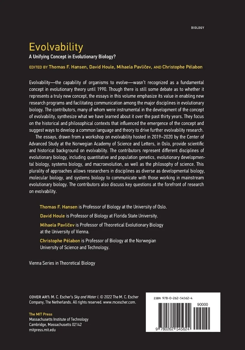 Rückseite: 9780262545624 | Evolvability | A Unifying Concept in Evolutionary Biology? | Buch