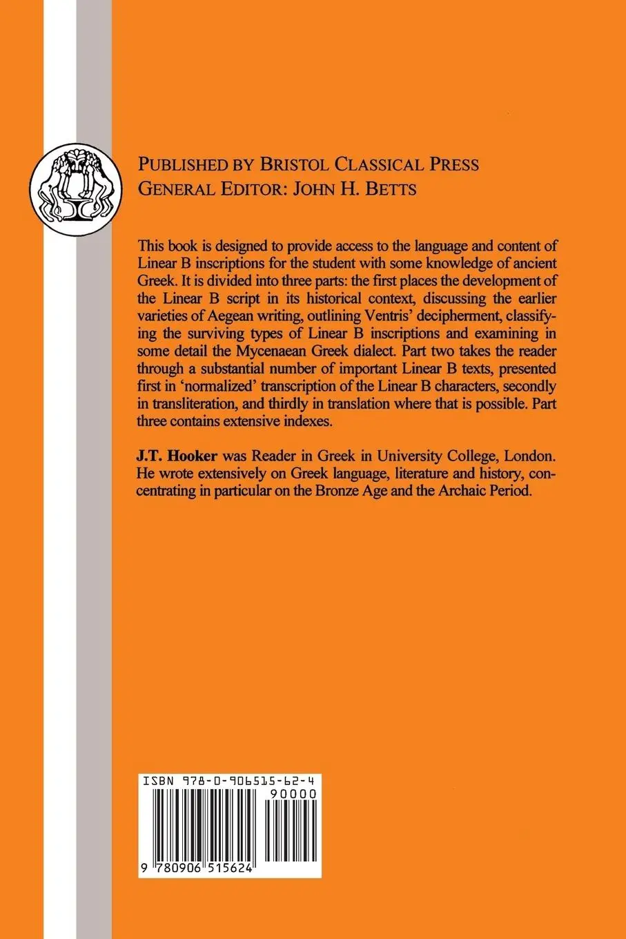 Rückseite: 9780906515624 | Linear B | An Introduction | J. Hooker | Taschenbuch | Englisch | 2013