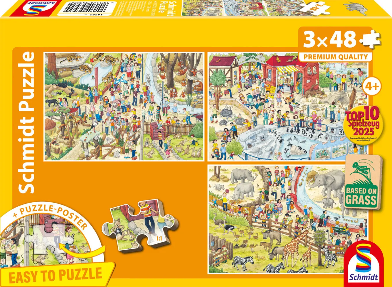 Cover: 4001504565824 | Spaß im Zoo | Kinderpuzzle Graspappe Standard 3x48 Teile | Spiel