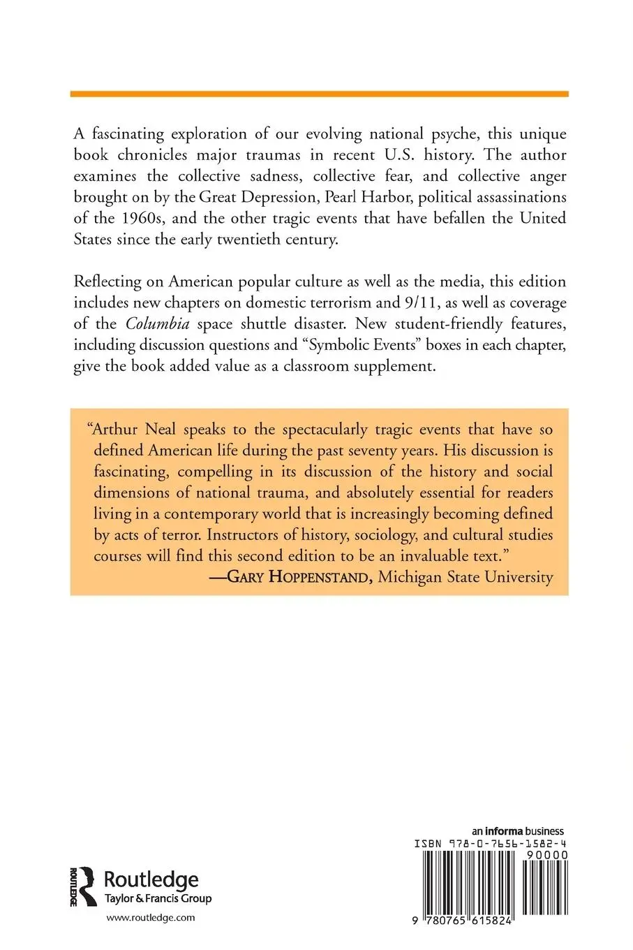 Rückseite: 9780765615824 | National Trauma and Collective Memory | Arthur G. Neal | Taschenbuch
