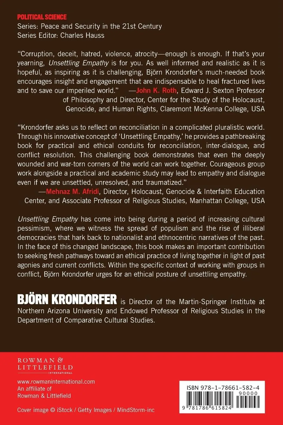 Rückseite: 9781786615824 | Unsettling Empathy | Working with Groups in Conflict | Krondorfer