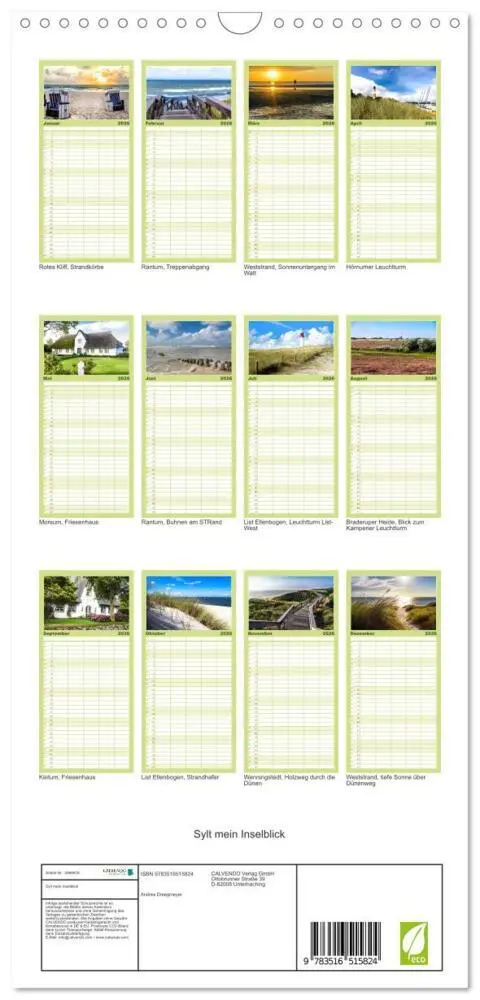 Bild: 9783516515824 | Familienplaner 2026 - Sylt mein Inselblick mit 5 Spalten...