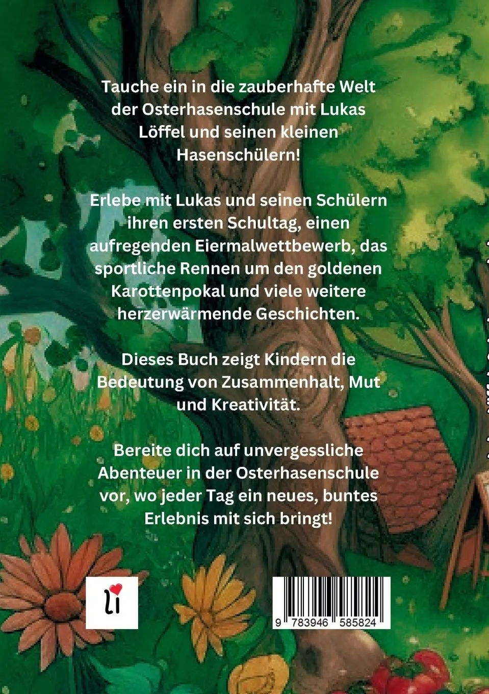 Rückseite: 9783946585824 | Lukas Löffels Osterhasenschule | 10 süße Hasengeschichten | Meister