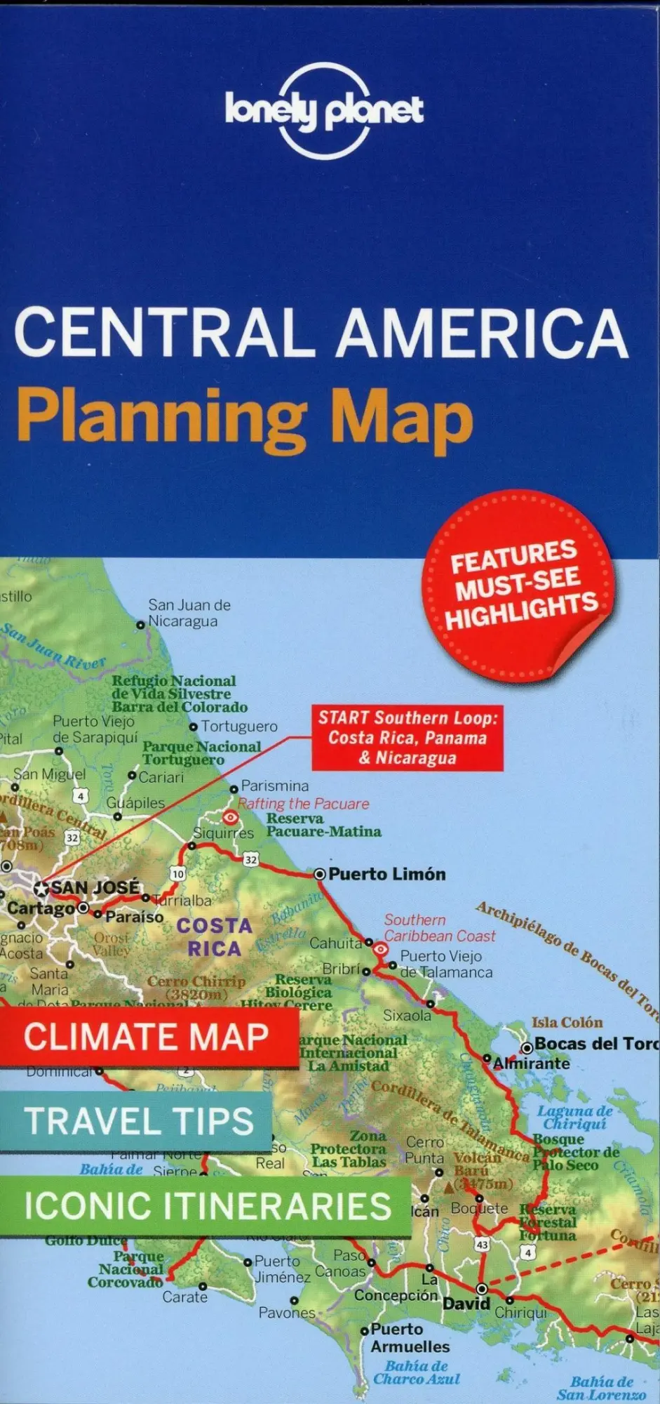 Cover: 9781788685924 | Central America Planning Map | Lonely Planet | (Land-)Karte | Englisch