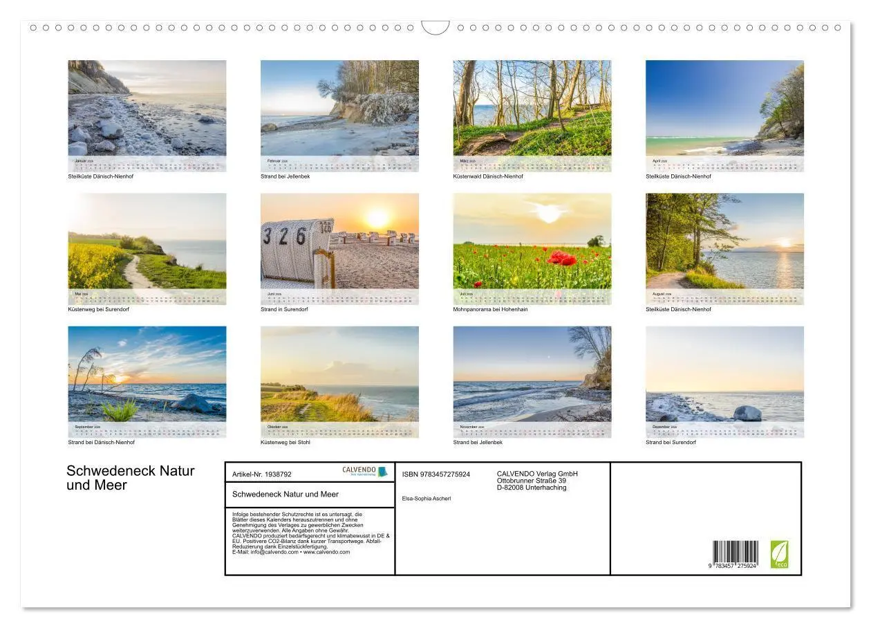 Bild: 9783457275924 | Schwedeneck Natur und Meer (Wandkalender 2026 DIN A2 quer),...