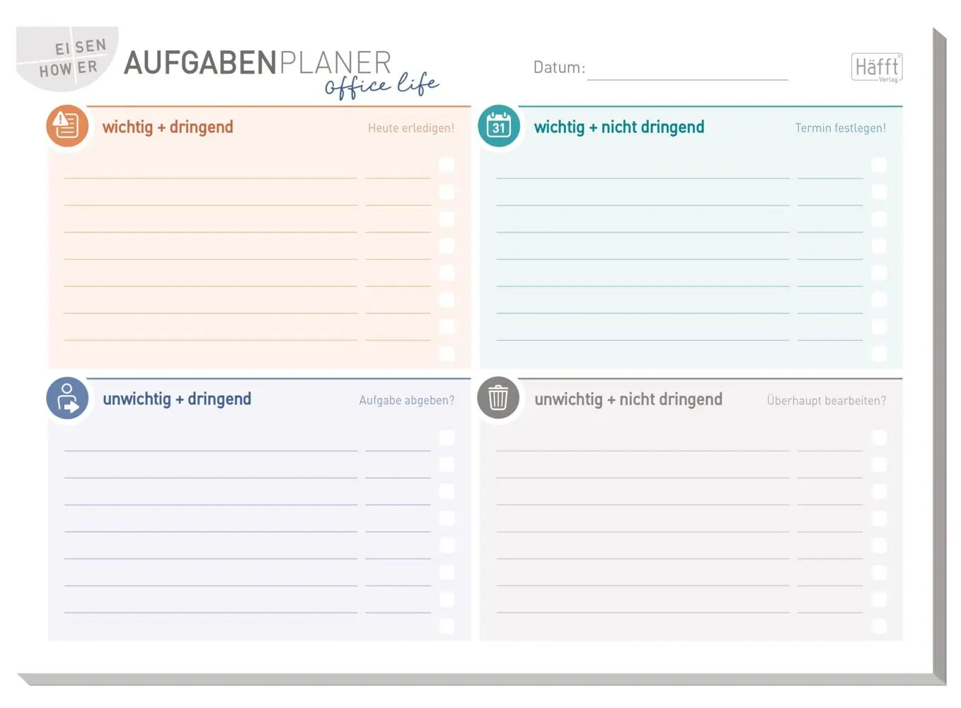 Cover: 4029357116024 | Block A5 quer Aufgabenplaner Management by Eisenhower | Andreas Reiter