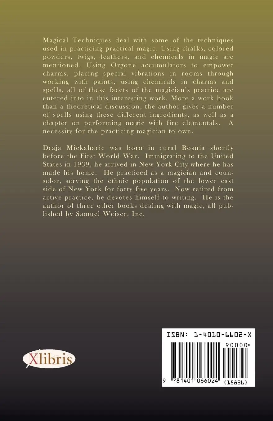 Rückseite: 9781401066024 | Magical Techniques | Draja Mickaharic | Taschenbuch | Englisch | 2002