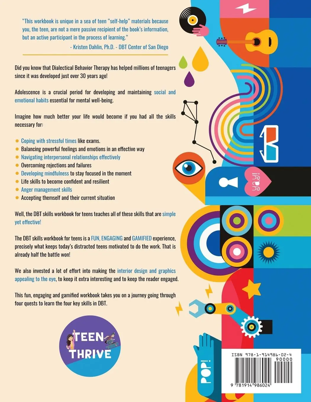 Rückseite: 9781914986024 | The DBT Skills Workbook for Teens | Teen Thrive | Taschenbuch | 2021